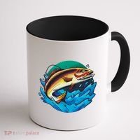 Catch Fish Eating Worm Funny Fishing Coffee Mug thumb 1