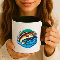 Catch Fish Eating Worm Funny Fishing Coffee Mug thumb 3
