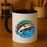 Catch Fish Eating Worm Funny Fishing Coffee Mug thumb 4