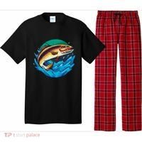 Catch Fish Eating Worm Funny Fishing Pajama Set thumb 0