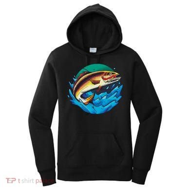 Catch Fish Eating Worm Funny Fishing Women's Hoodie