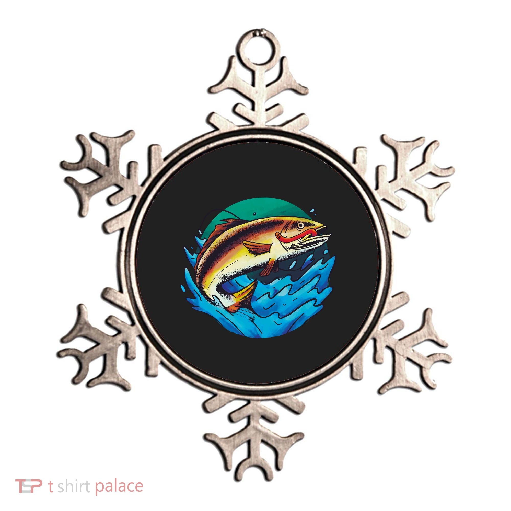 Catch Fish Eating Worm Funny Fishing Ornament