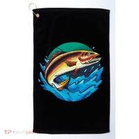 Catch Fish Eating Worm Funny Fishing Golf Towel thumb 0