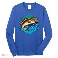 Catch Fish Eating Worm Funny Fishing Long Sleeve Shirt thumb 0