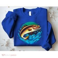 Catch Fish Eating Worm Funny Fishing Sweatshirt thumb 2