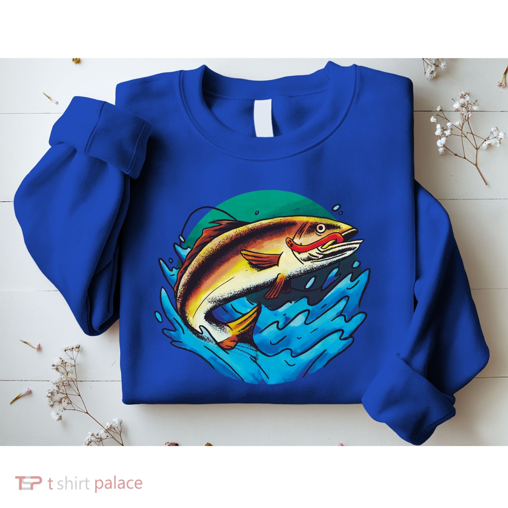 Catch Fish Eating Worm Funny Fishing Sweatshirt
