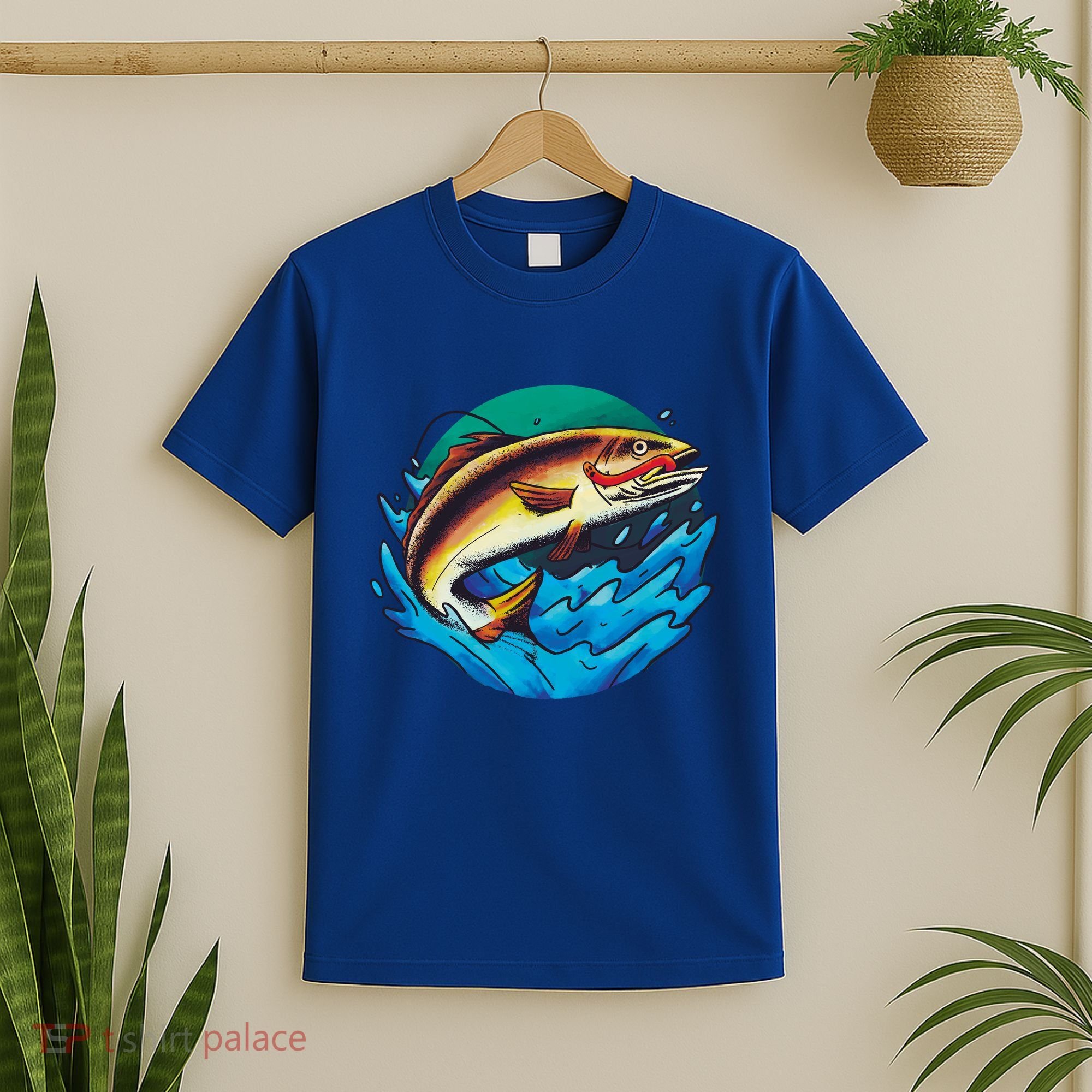 Catch Fish Eating Worm Funny Fishing T-Shirt