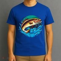Catch Fish Eating Worm Funny Fishing T-Shirt thumb 3