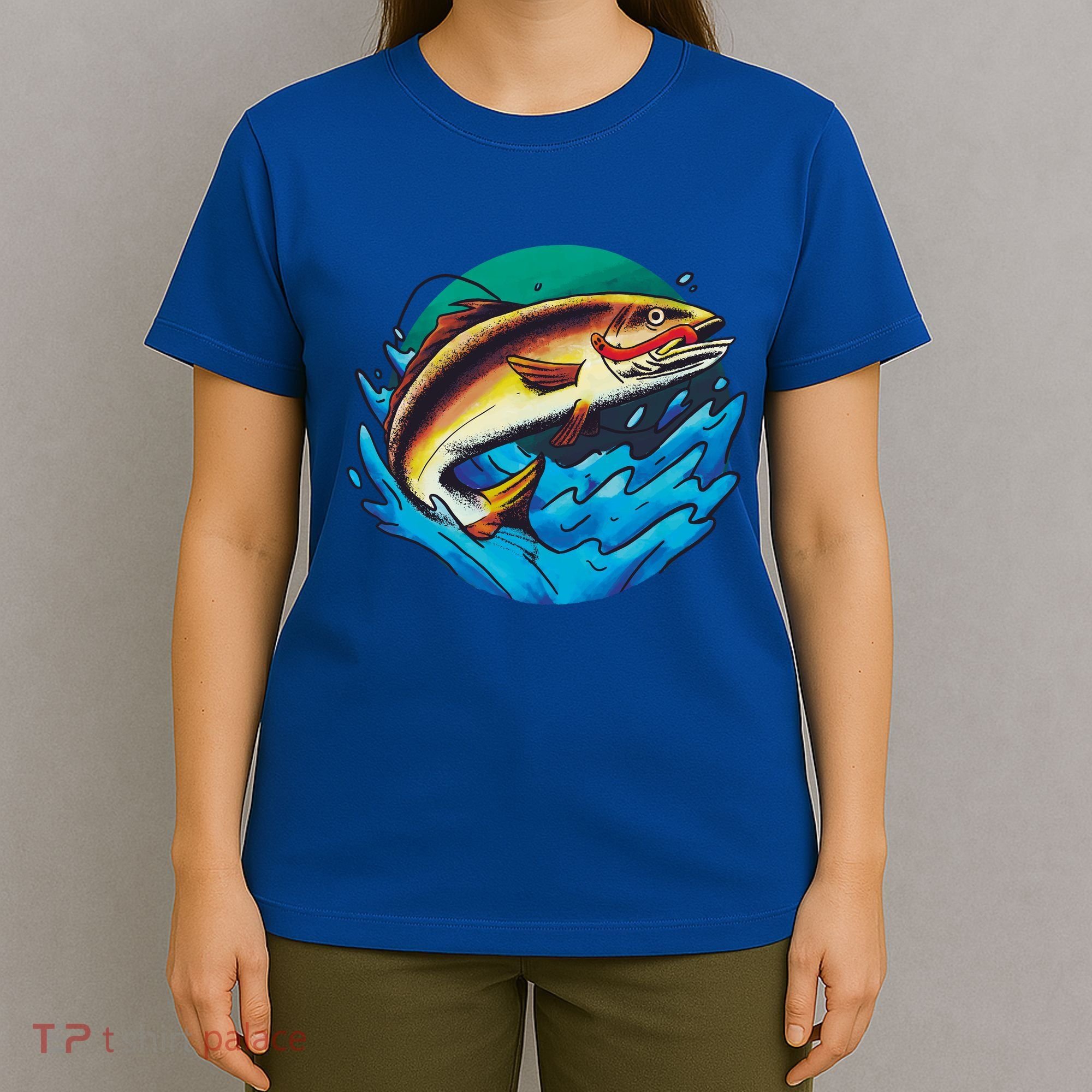 Catch Fish Eating Worm Funny Fishing T-Shirt