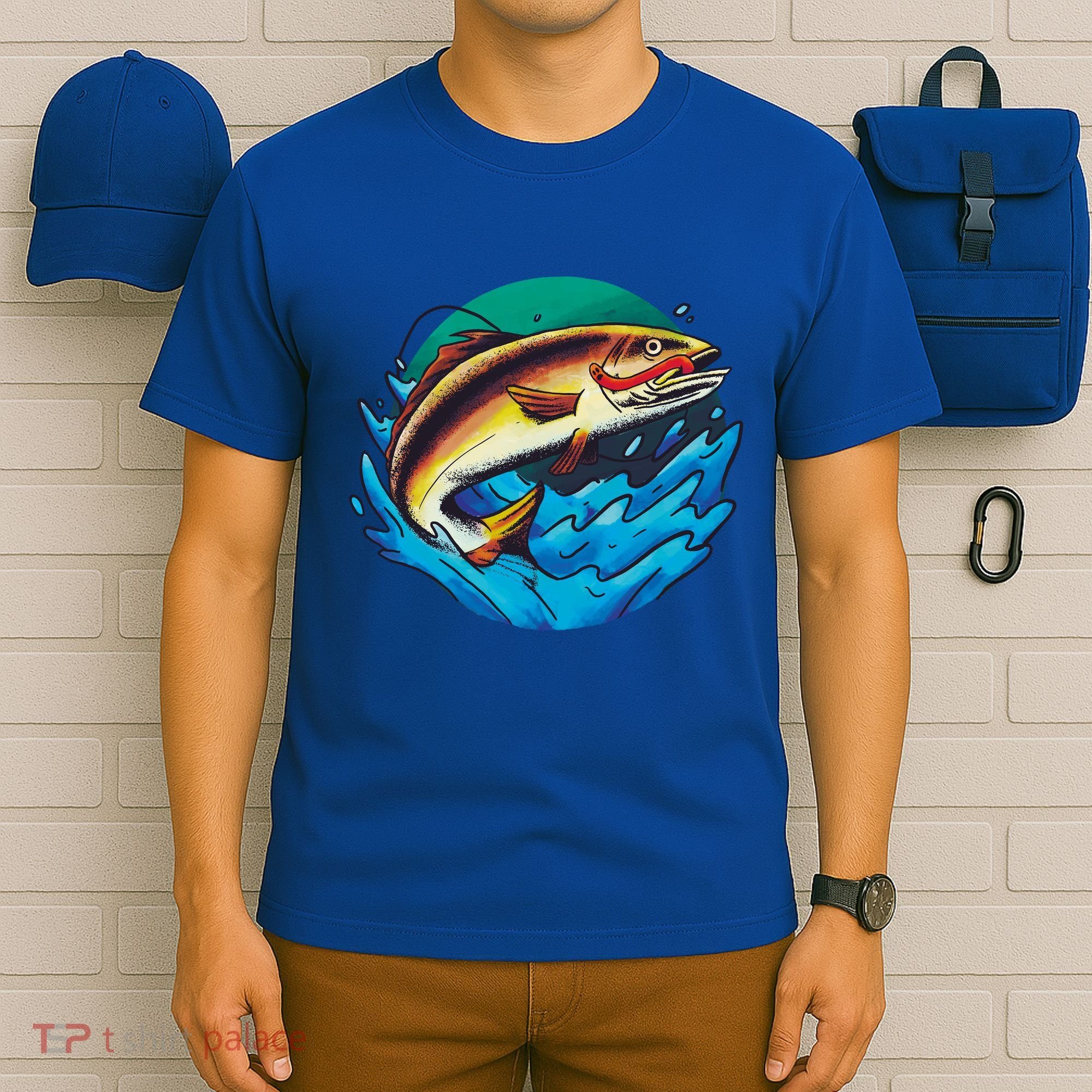 Catch Fish Eating Worm Funny Fishing T-Shirt