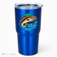 Catch Fish Eating Worm Funny Fishing Tumbler thumb 0