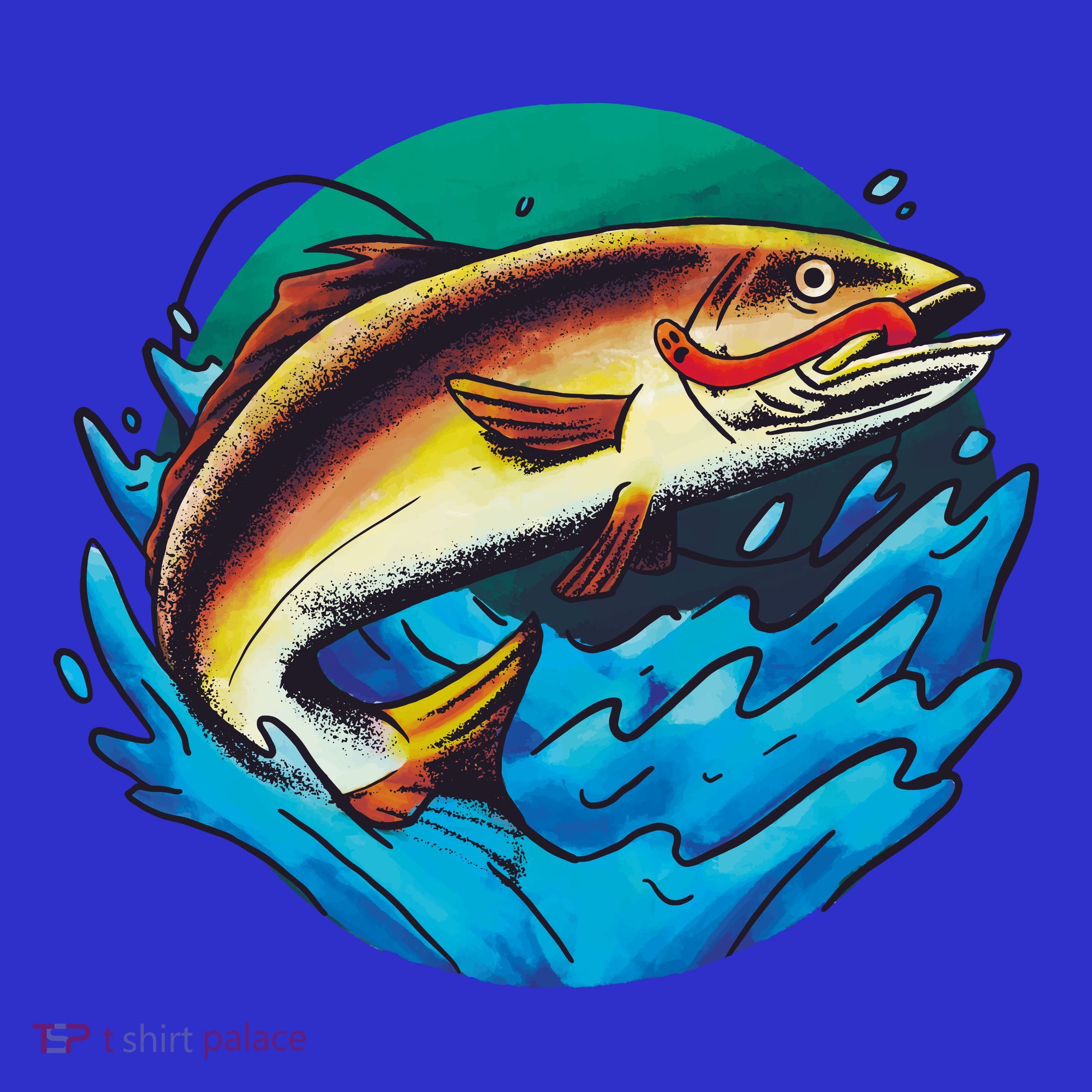 Catch Fish Eating Worm Funny Fishing Mousepad