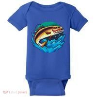 Catch Fish Eating Worm Funny Fishing Baby Bodysuit thumb 0