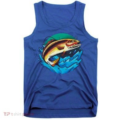 Catch Fish Eating Worm Funny Fishing Tank Top