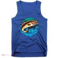 Catch Fish Eating Worm Funny Fishing Tank Top thumb 0