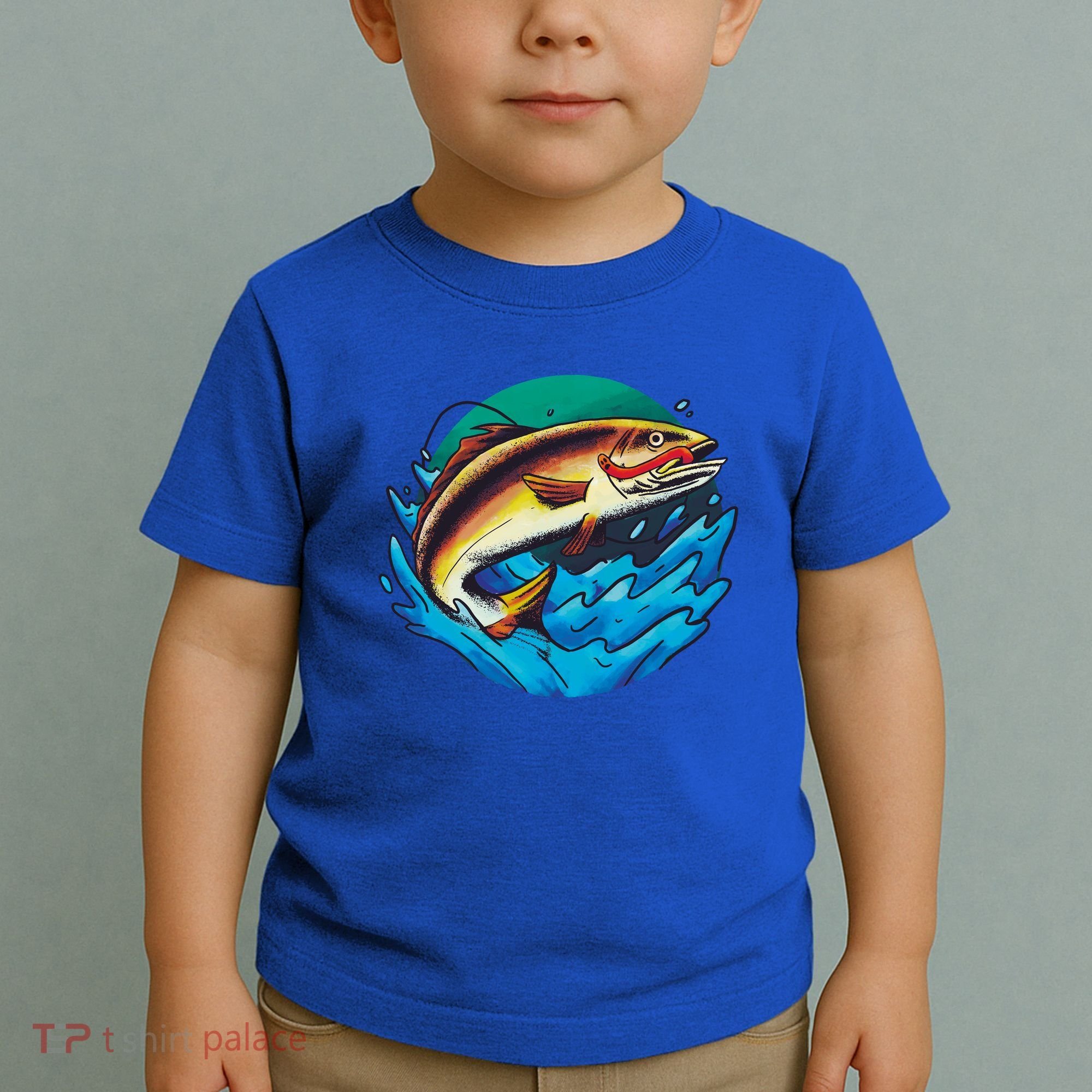 Catch Fish Eating Worm Funny Fishing Toddler T-Shirt