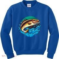 Catch Fish Eating Worm Funny Fishing Kids Sweatshirt thumb 0