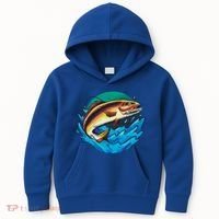 Catch Fish Eating Worm Funny Fishing Kids Hoodie thumb 0