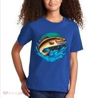 Catch Fish Eating Worm Funny Fishing Kids T-Shirt thumb 2