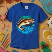 Catch Fish Eating Worm Funny Fishing Kids T-Shirt thumb 3