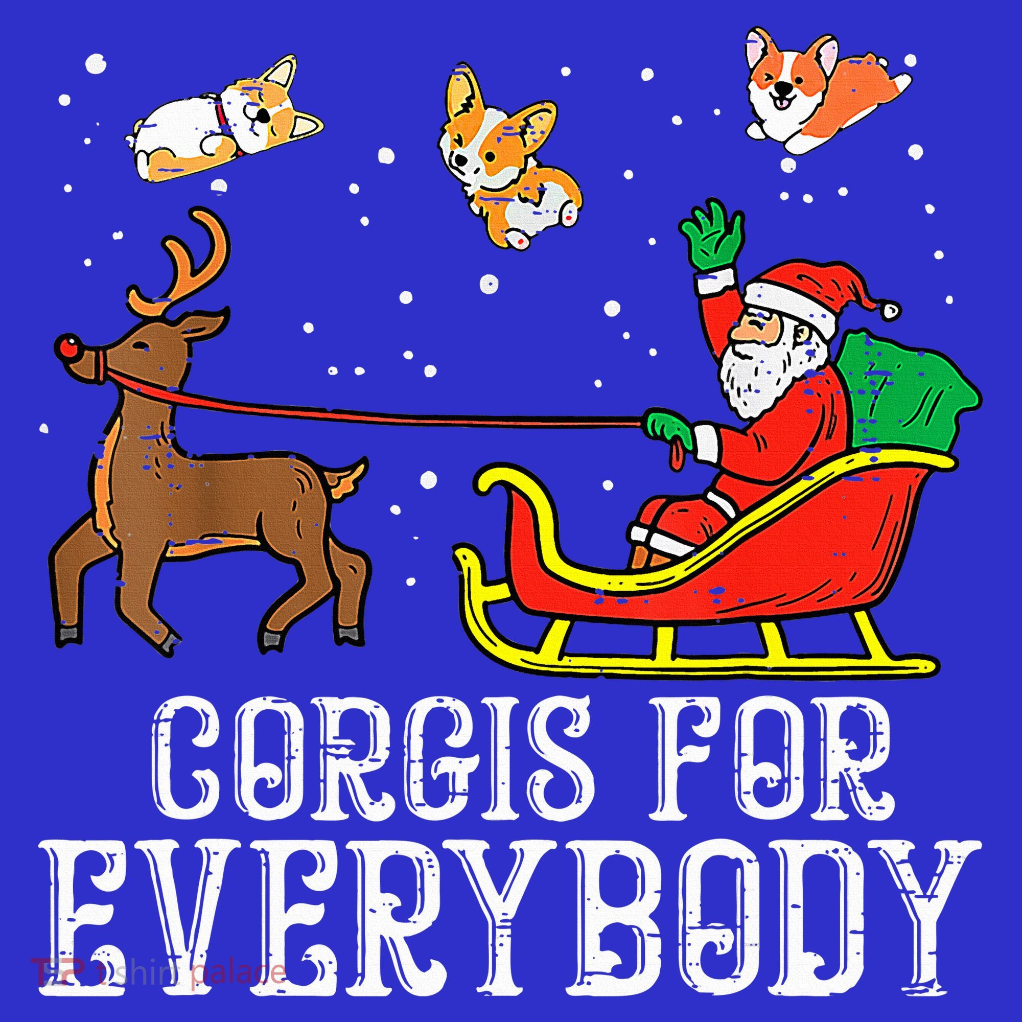 Corgis For Everybody Funny Xmas Christmas Corgi Dog Lover T-Shirt