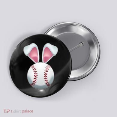 Cute Funny Easter Bunny Baseball Button