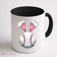 Cute Funny Easter Bunny Baseball Coffee Mug thumb 1