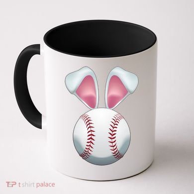 Cute Funny Easter Bunny Baseball Coffee Mug