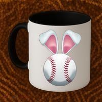 Cute Funny Easter Bunny Baseball Coffee Mug thumb 2