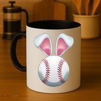 Cute Funny Easter Bunny Baseball Coffee Mug thumb 4