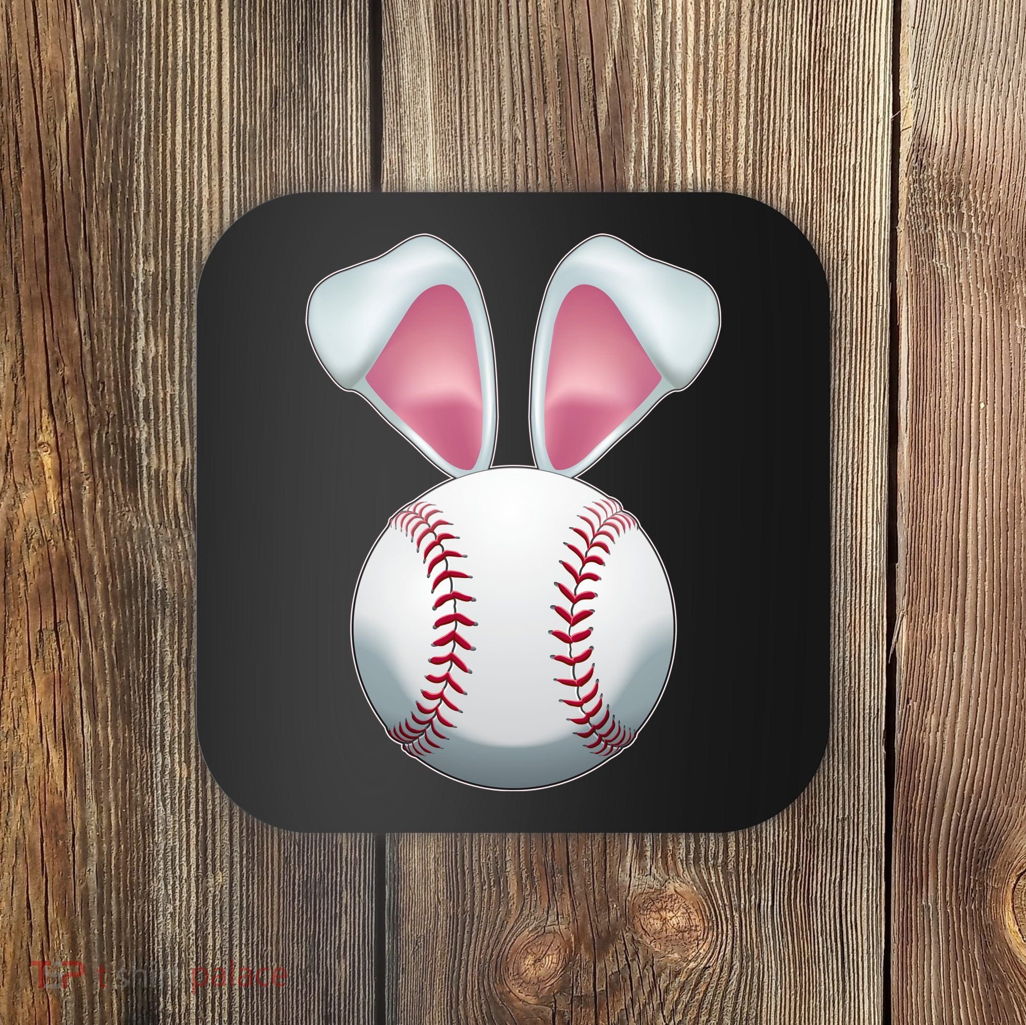 Cute Funny Easter Bunny Baseball Coaster