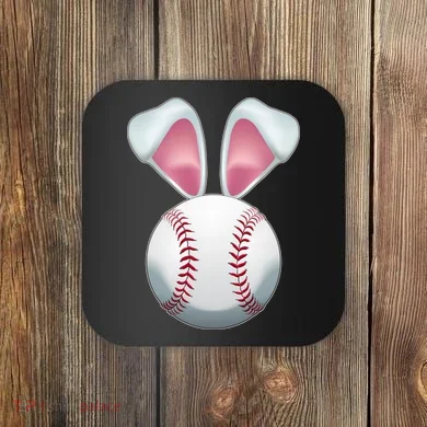 Cute Funny Easter Bunny Baseball Coaster