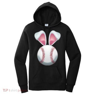 Cute Funny Easter Bunny Baseball Women's Hoodie