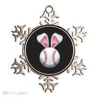 Cute Funny Easter Bunny Baseball Ornament thumb 0
