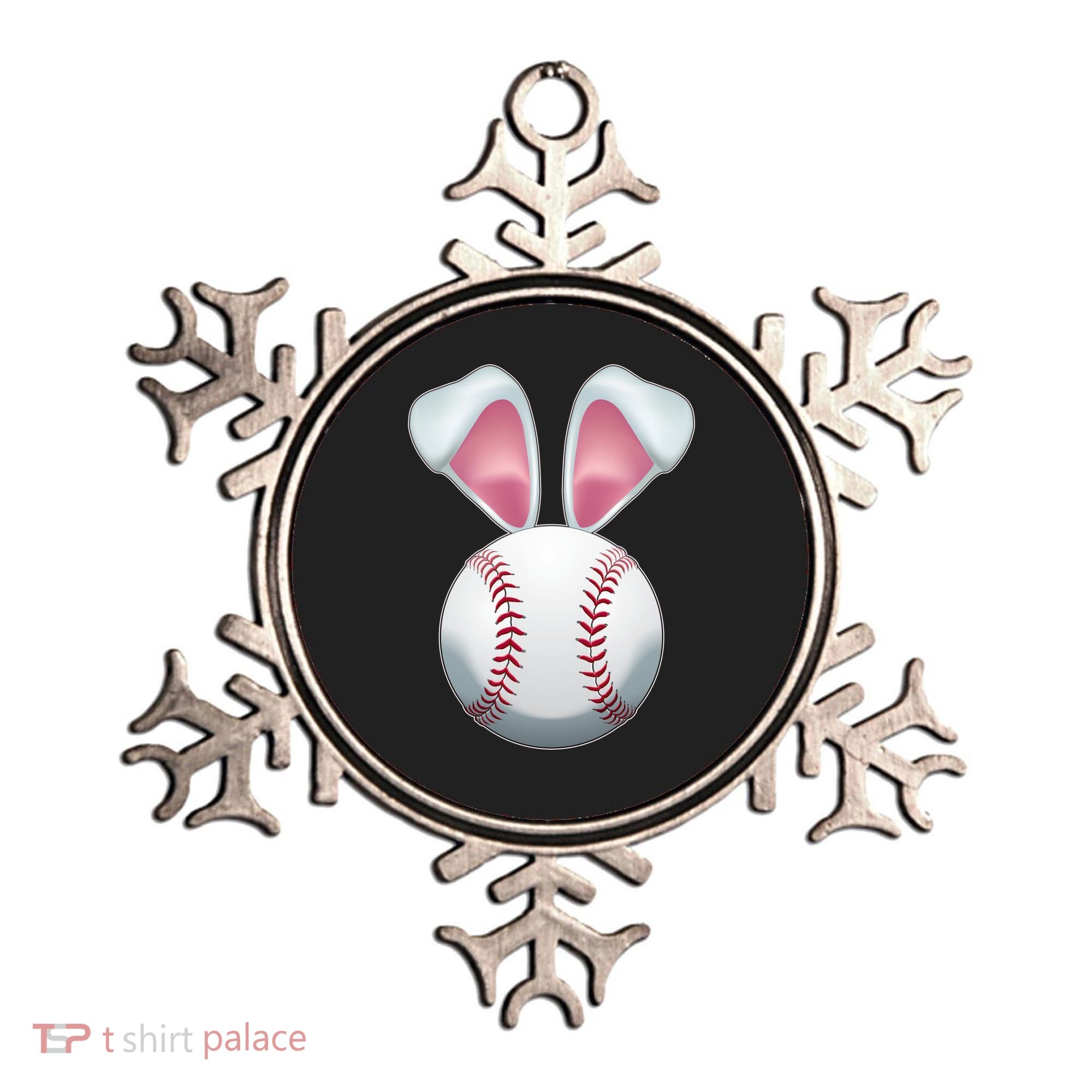 Cute Funny Easter Bunny Baseball Ornament