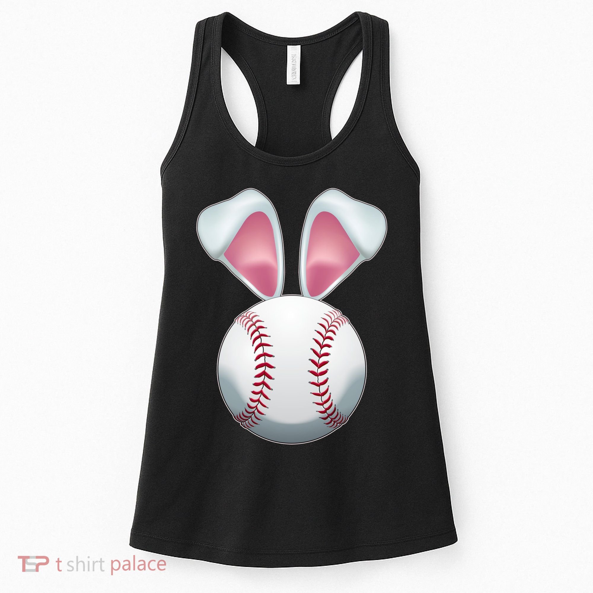 Cute Funny Easter Bunny Baseball Women's Tank Top