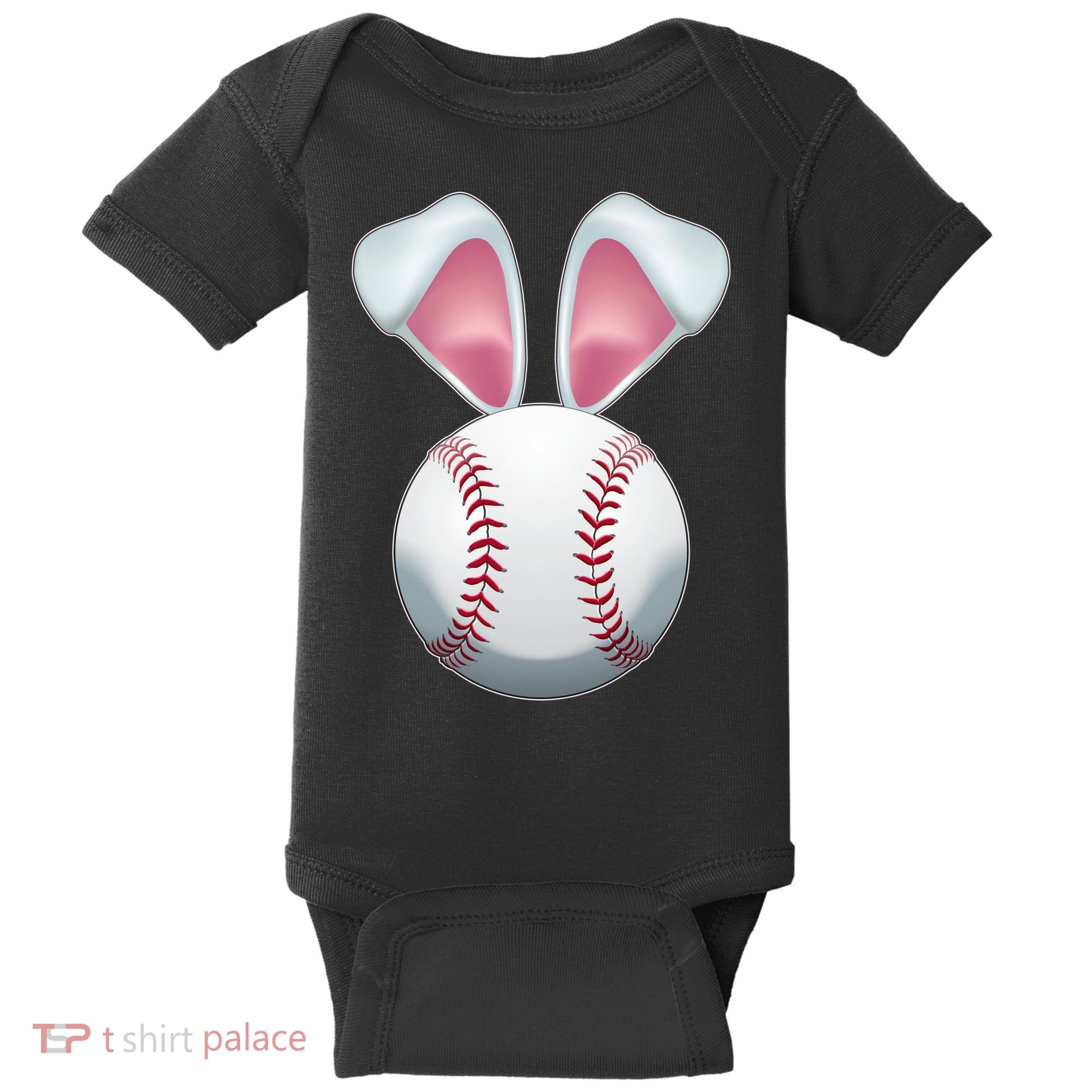 Cute Funny Easter Bunny Baseball Baby Bodysuit