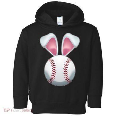 Cute Funny Easter Bunny Baseball Toddler Hoodie
