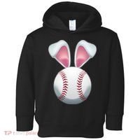 Cute Funny Easter Bunny Baseball Toddler Hoodie thumb 0