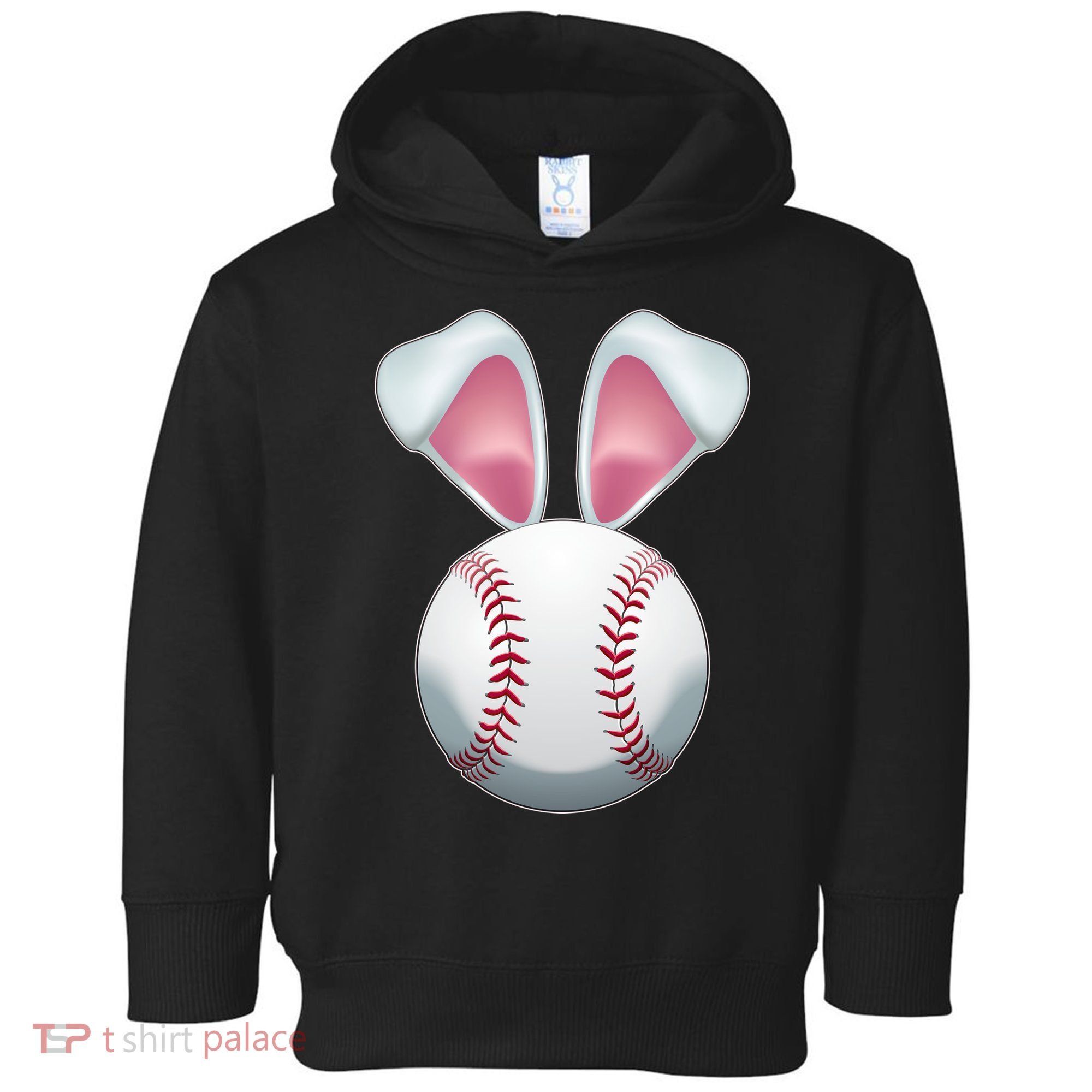Cute Funny Easter Bunny Baseball Toddler Hoodie