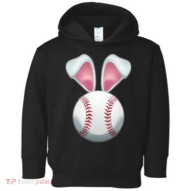 Cute Funny Easter Bunny Baseball Toddler Hoodie