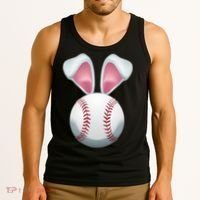 Cute Funny Easter Bunny Baseball Tank Top thumb 3