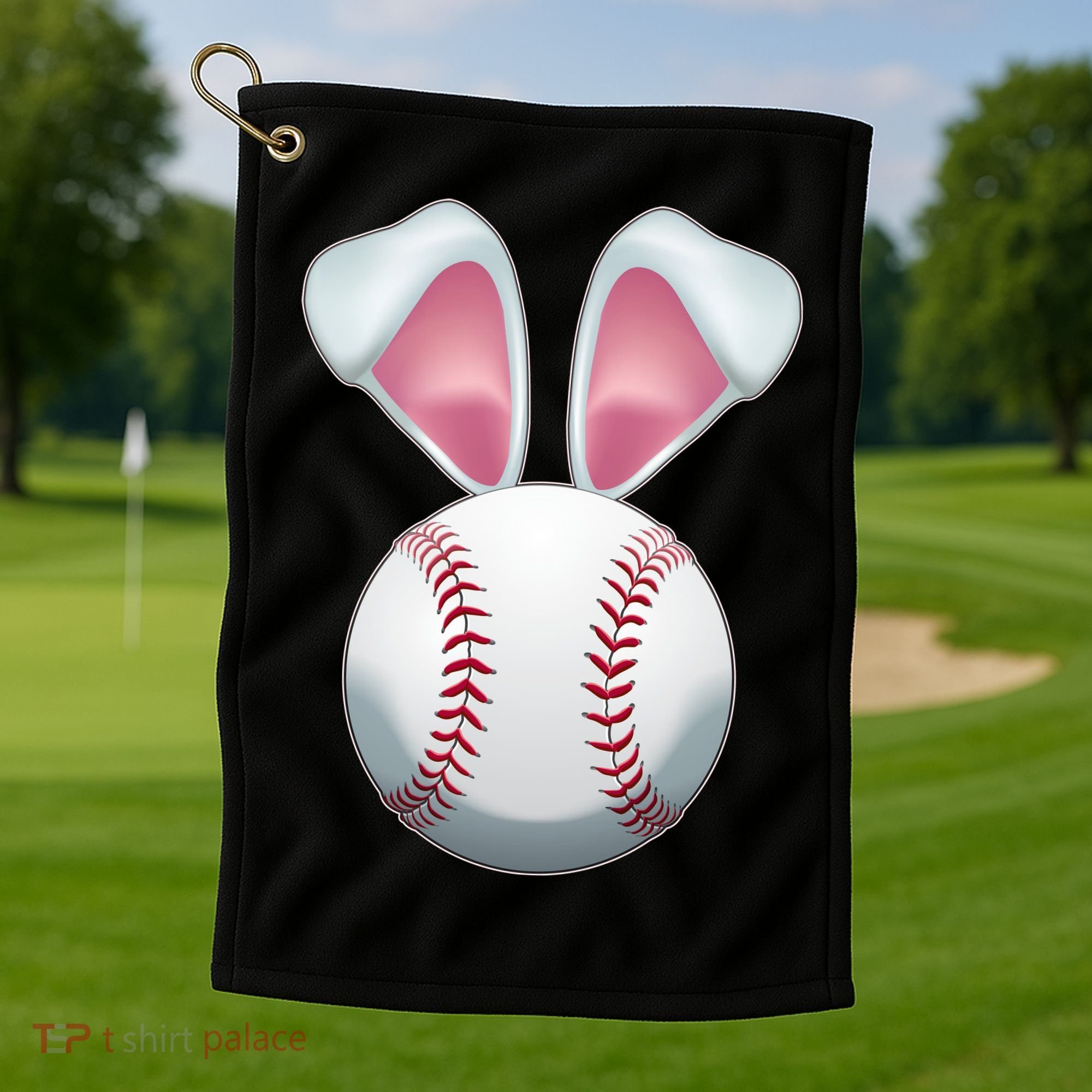 Cute Funny Easter Bunny Baseball Golf Towel