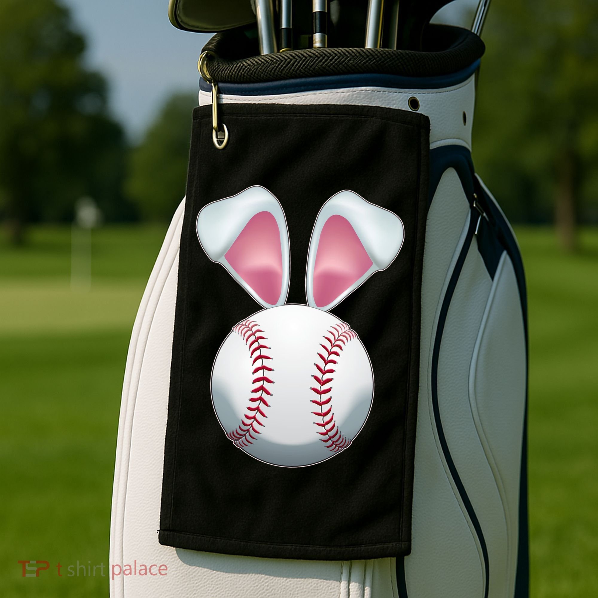 Cute Funny Easter Bunny Baseball Golf Towel