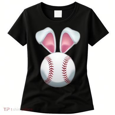 Cute Funny Easter Bunny Baseball Women's T-Shirt