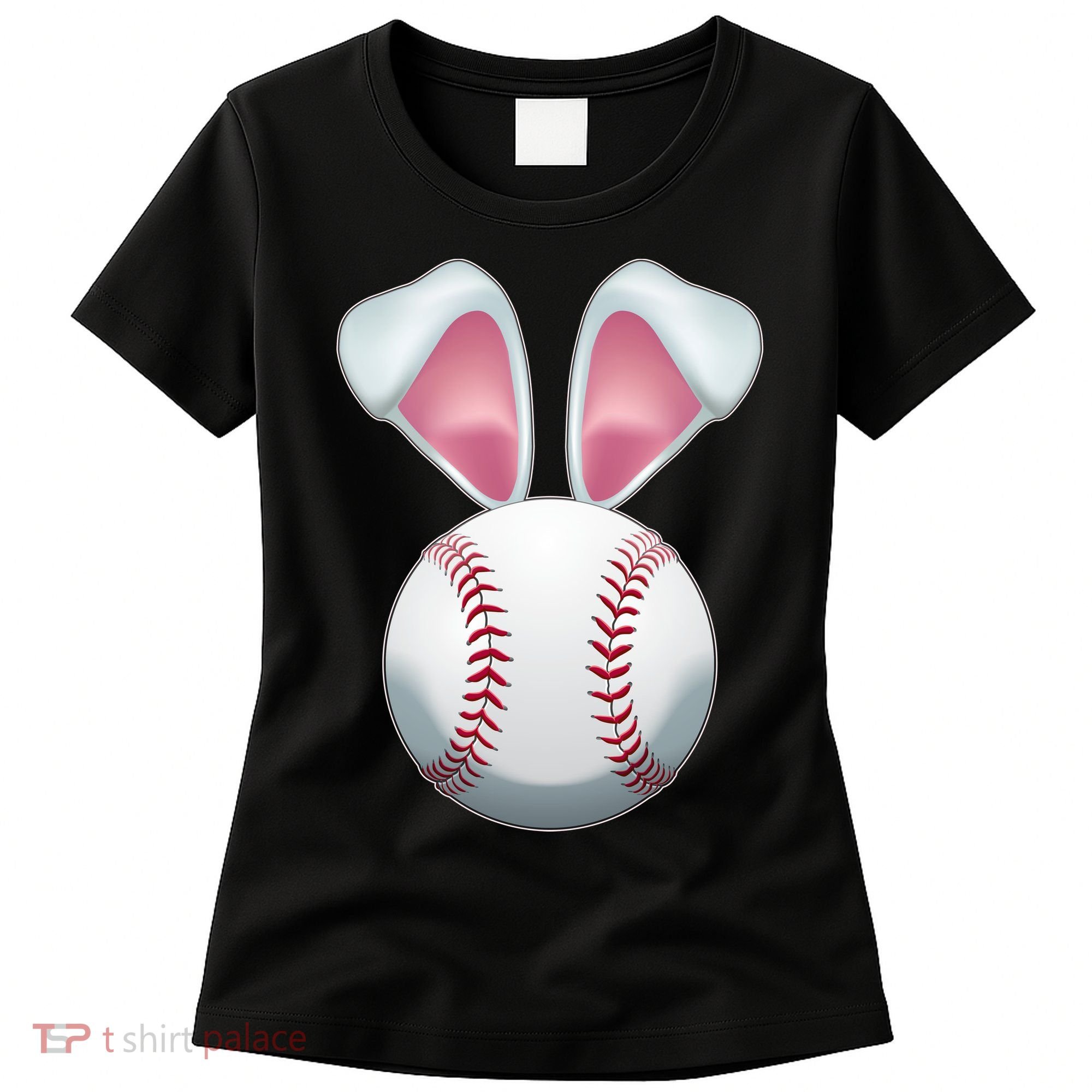 Cute Funny Easter Bunny Baseball Women's T-Shirt