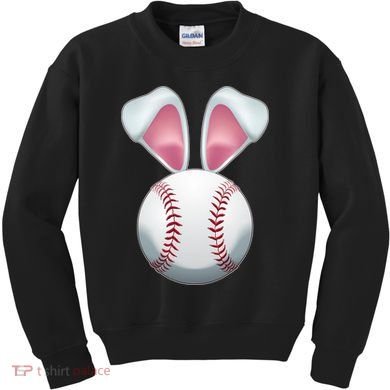 Cute Funny Easter Bunny Baseball Kids Sweatshirt