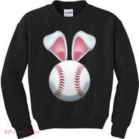 Cute Funny Easter Bunny Baseball Kids Sweatshirt thumb 0