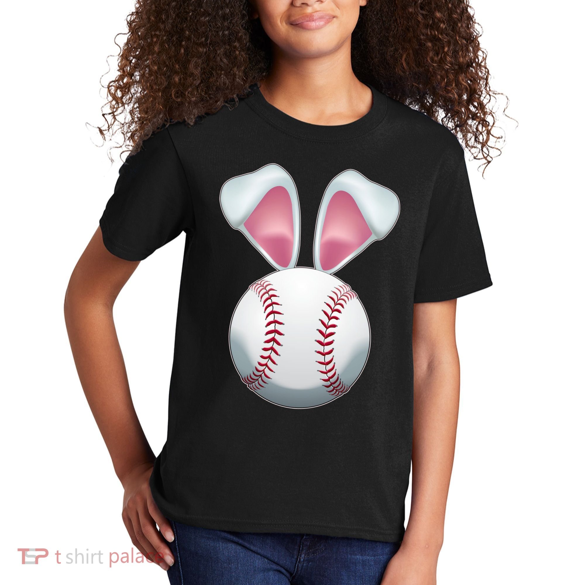 Cute Funny Easter Bunny Baseball Kids T-Shirt