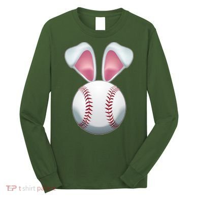 Cute Funny Easter Bunny Baseball Long Sleeve Shirt